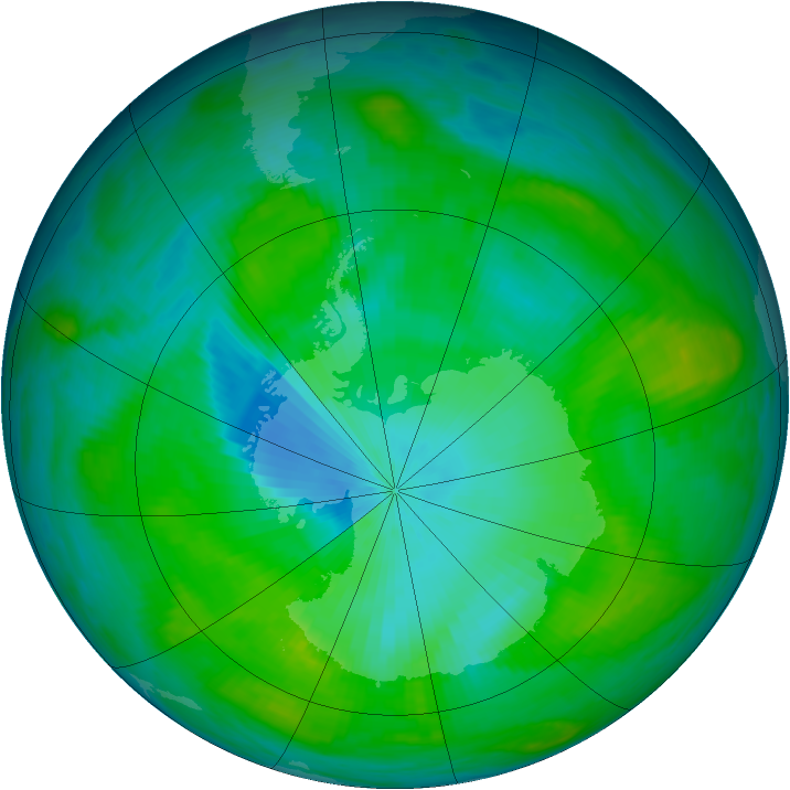 Antarctic ozone map for 07 February 1979